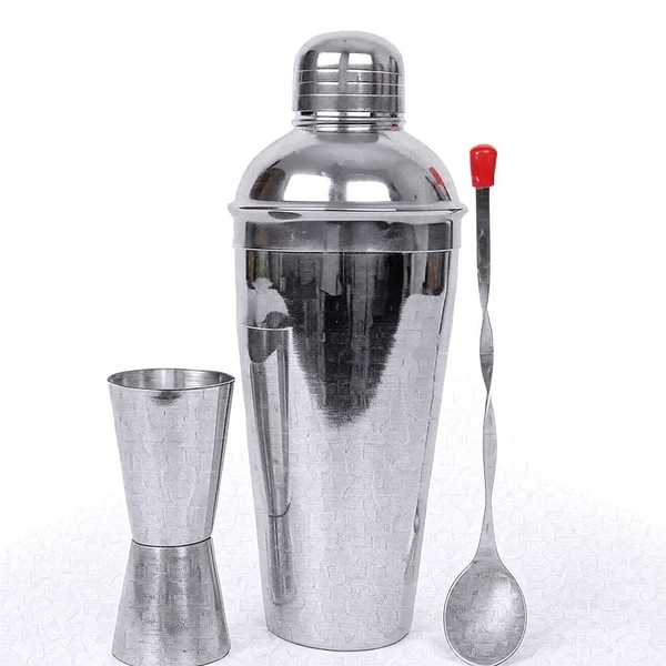 Kit de Bar Barman 3 Pcs Dosador Coqueteleira e Colher Inox Lehaví