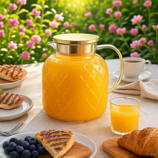 Jarra Diamond Ambar 1.8L em Vidro Borossilicato