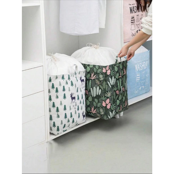 Cesto Organizador Multiuso Dobrável Grande 40x50x47cm Estampado