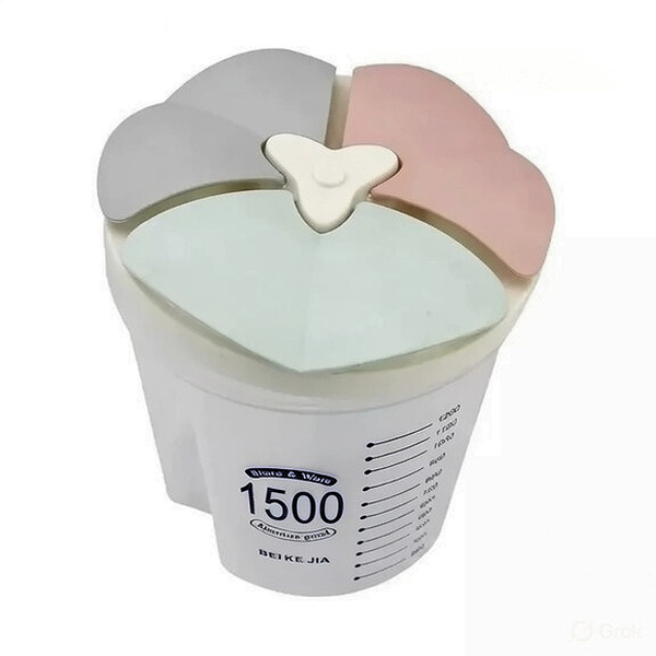 Pote Plástico 1500ml Com 3 Divisórias Armazenamento Alimentos