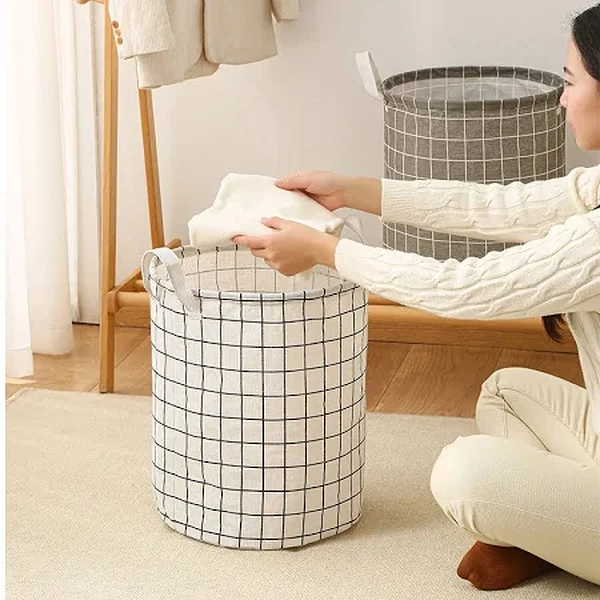 Cesto Organizador Multiuso Dobrável Redondo40x48cm - Pratico e Estiloso