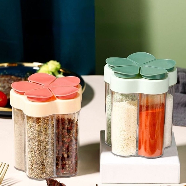 Pote Porta Condimentos com 5 Divisórias  - Organizador de Temperos Plástico Resistente para Cozinha