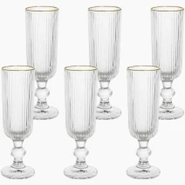 Jogo de Taças Versalhes Gold Champagne 170ml 6 Pecas Jogo de Taças Versalhes Gold Champagne 170ml 6 Pecas