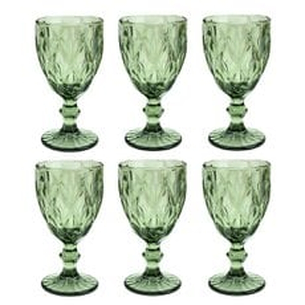 Jogo de Taças Diamond de Vidro Verde 340ml - 6 Pecas Jogo de Taças Diamond de Vidro Verde 340ml - 6 Pecas